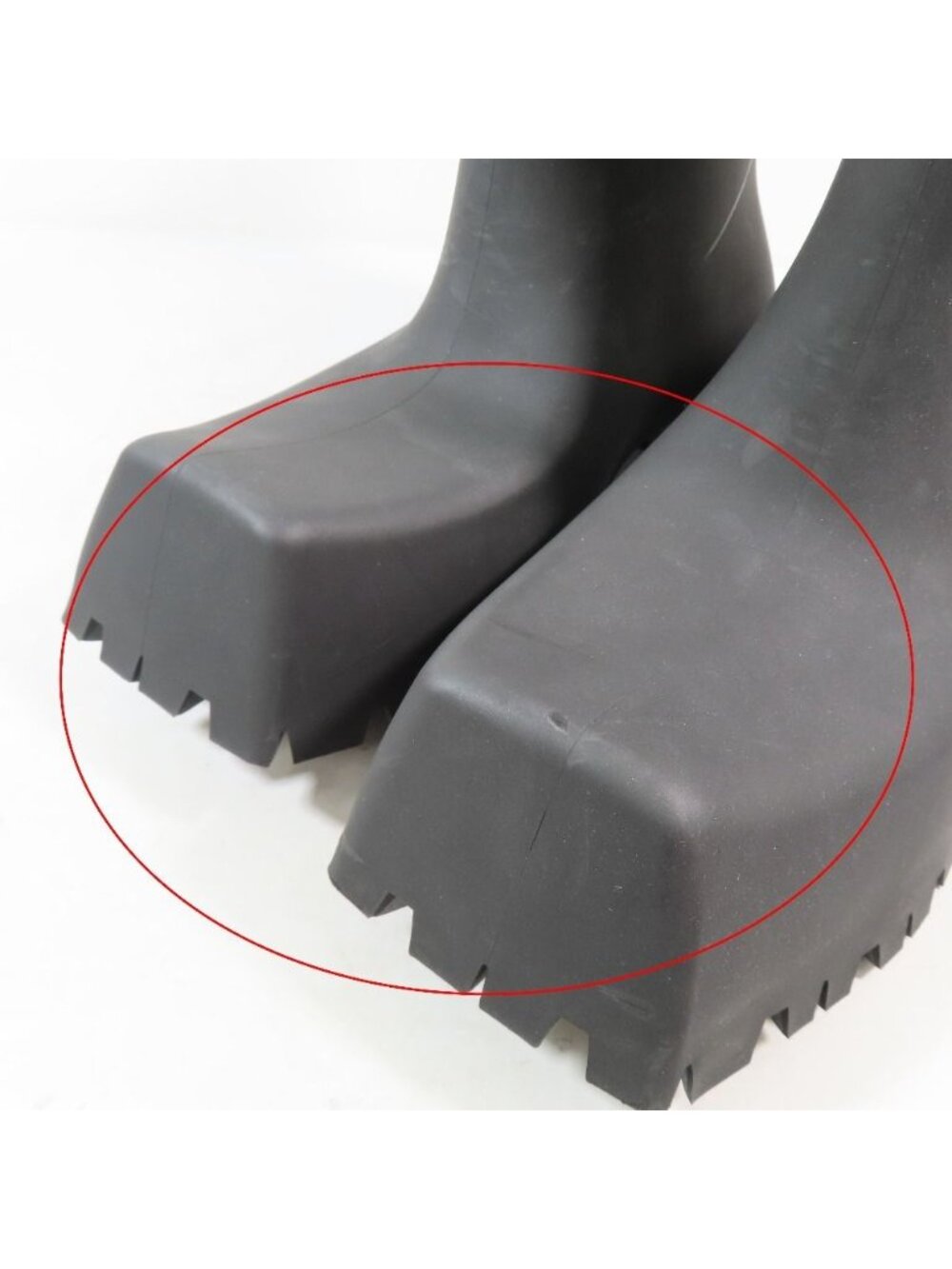 Balenciaga Trooper Rubber Boot Short Boots Square Toe Shoes Black - Picture 7 of 9